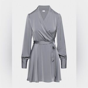 Babaton Hyde - Aritzia Gray Satin Mini Dress